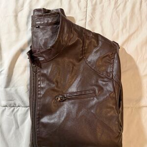 Men's faux Brown Leather Jacket